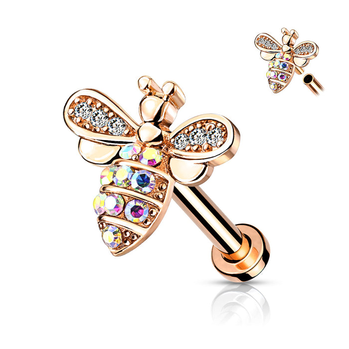 BEE WITH CRYSTALS ROSEGOLD