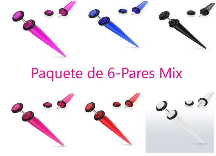 FAKE ACRYLIC TAPER PACK 6-PARES MIX