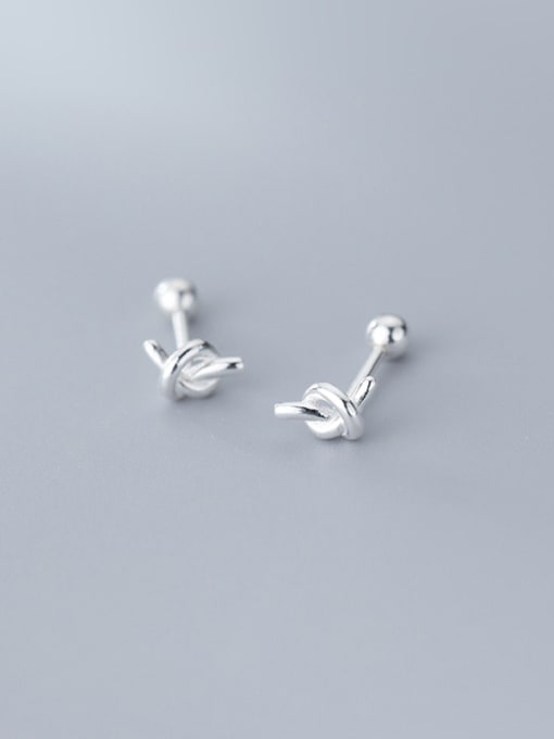 SPIRAL ROPE KNOT EARRINGS 925 STERLING SILVER