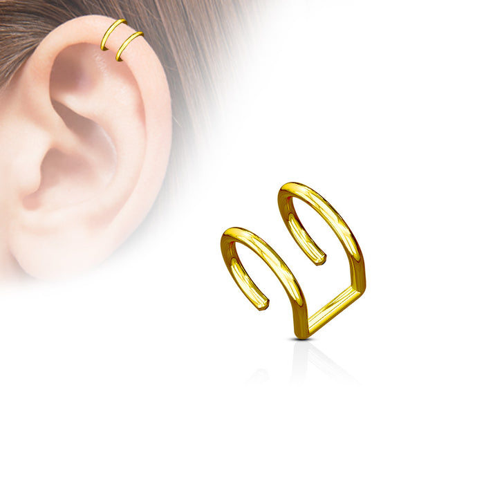 Cartilago Fake Double Ring Gold