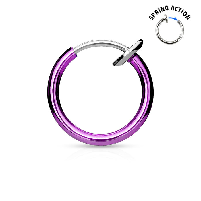 Fake Piercing Hoops Purple